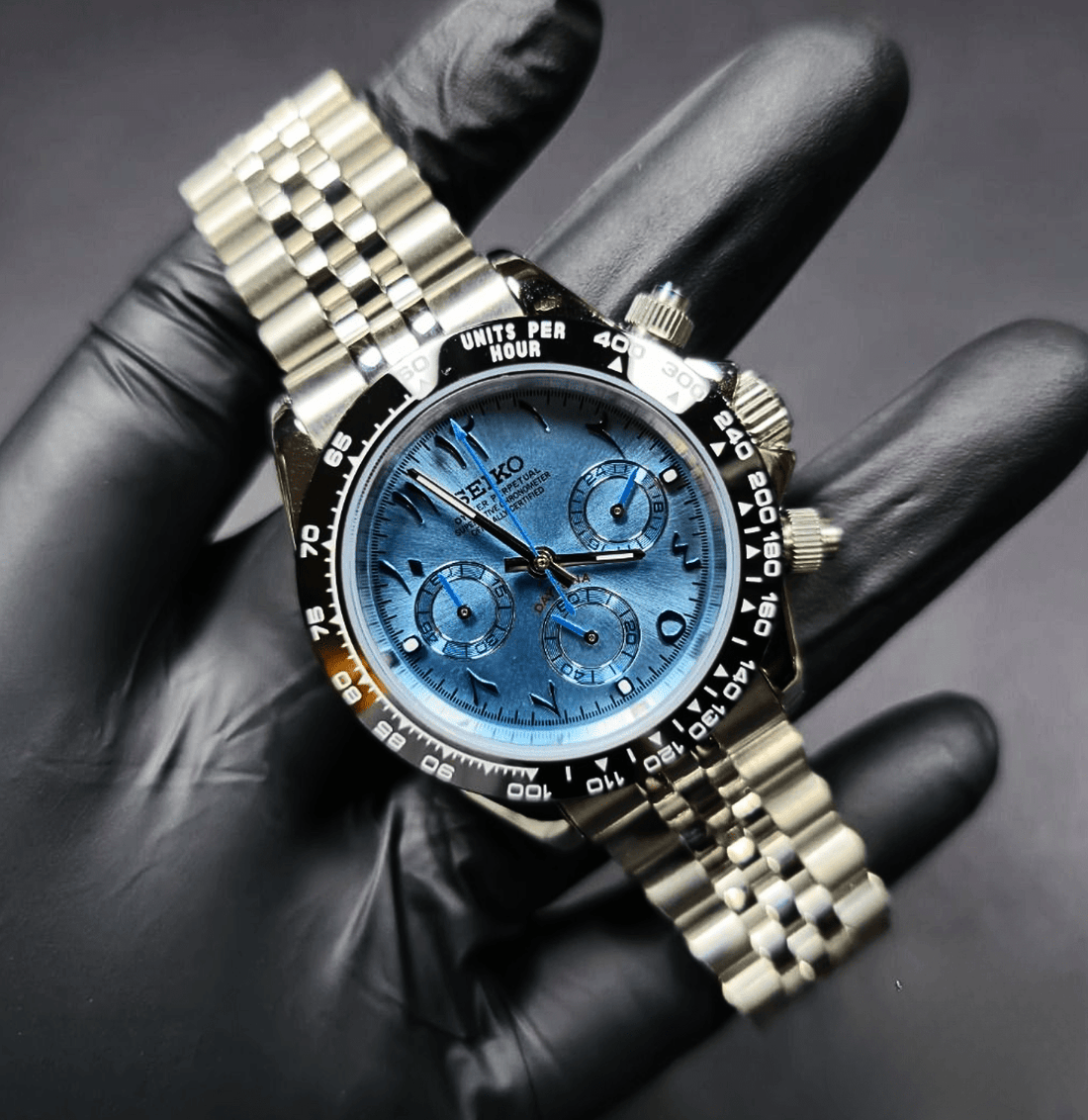 Seiko Mod Daytona Arabic Ice Blue — A Modern Icon of Elegance and Precision - NeoLux Watch & Co