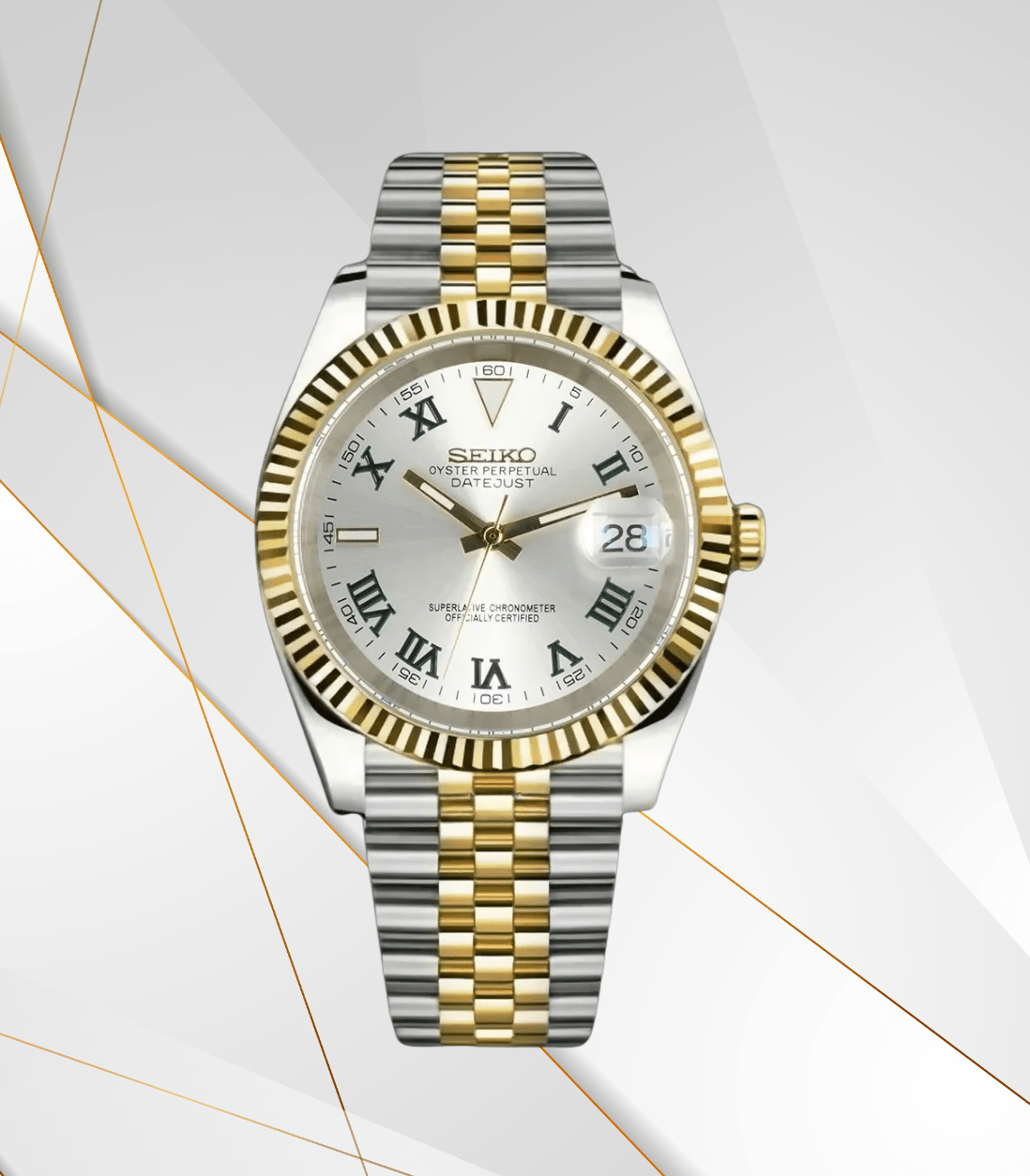 Seiko Mod Datejust Two - Tone Wimbledon