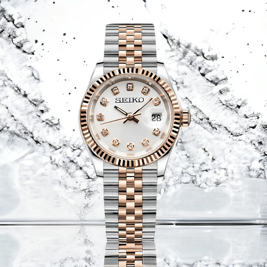 Seiko Datejust Twotone Lady White