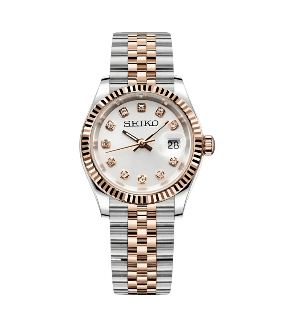 Seiko Datejust Twotone Lady White