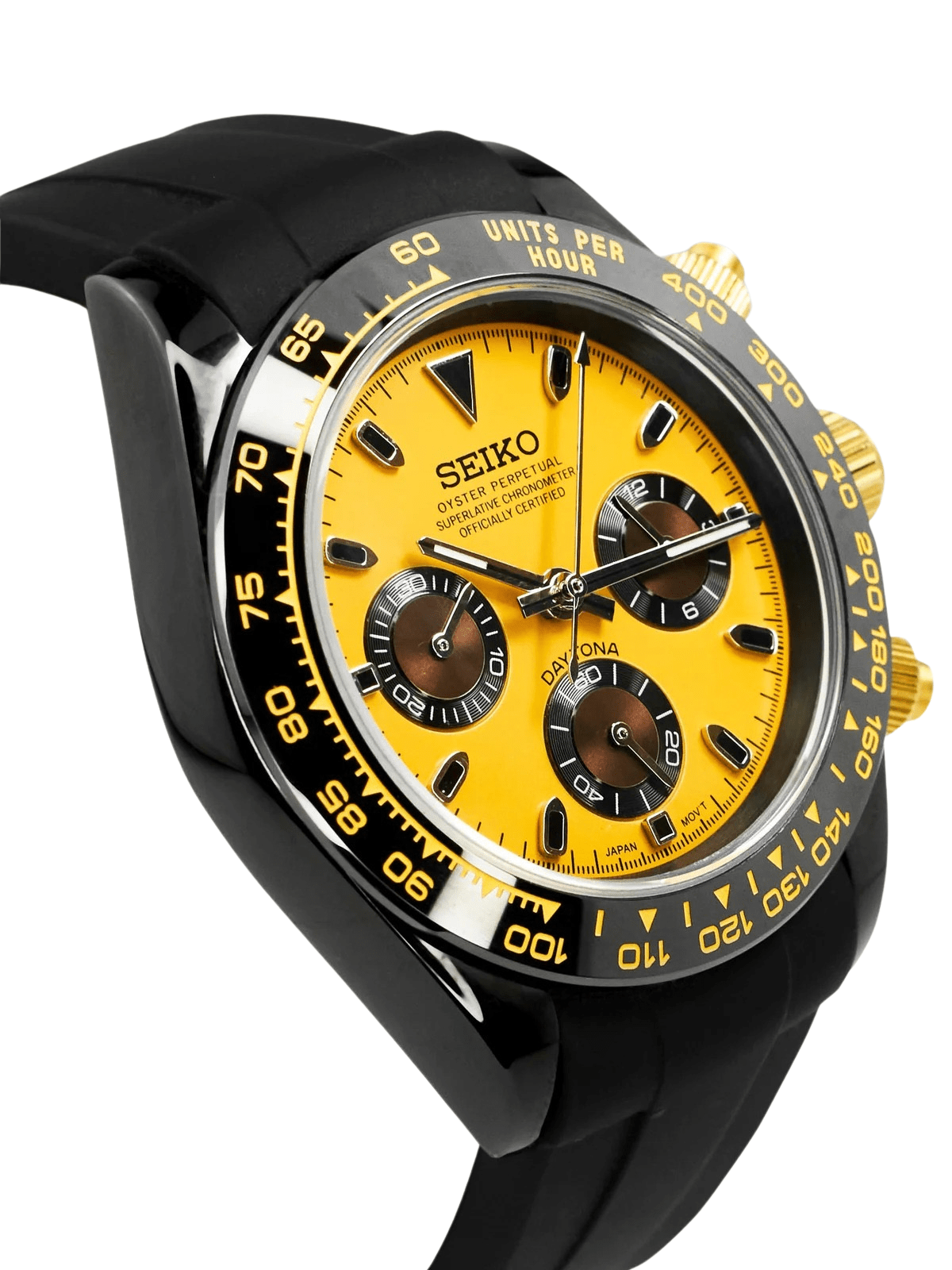 Seiko Mod Daytona Ceramic Yellow Black