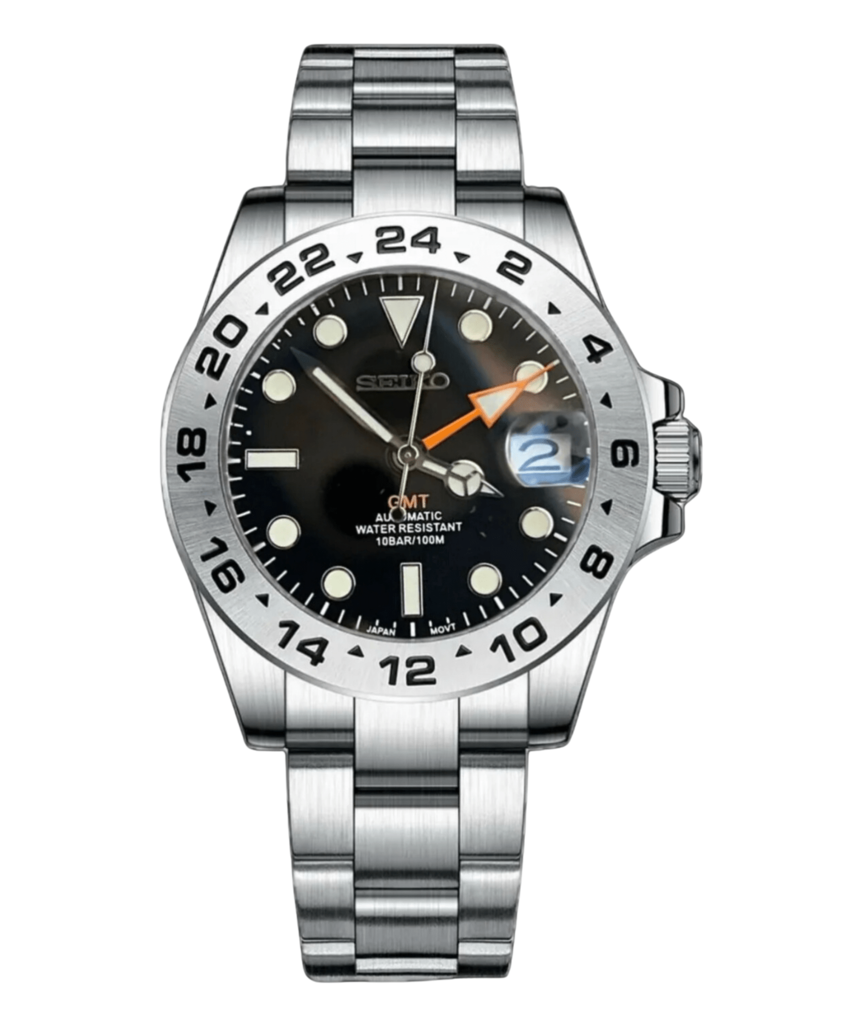 Seiko Mod Explorer II Black – NeoLux Watch Co