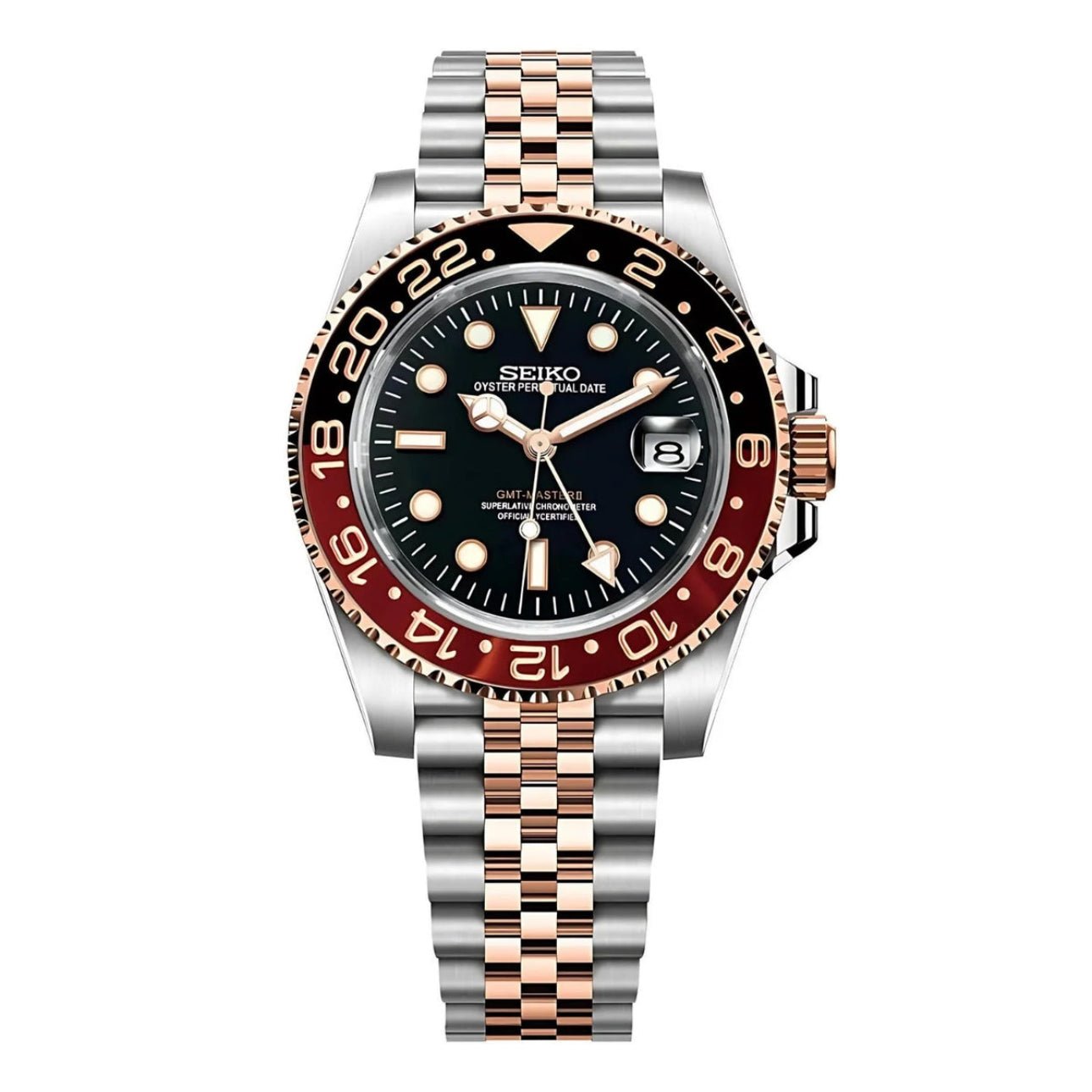 Seiko Mod GMT Twotone Coke – NeoLux Watch Co - Main Image