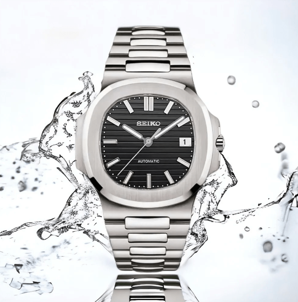 Seiko Mod Nautilus Silver Black