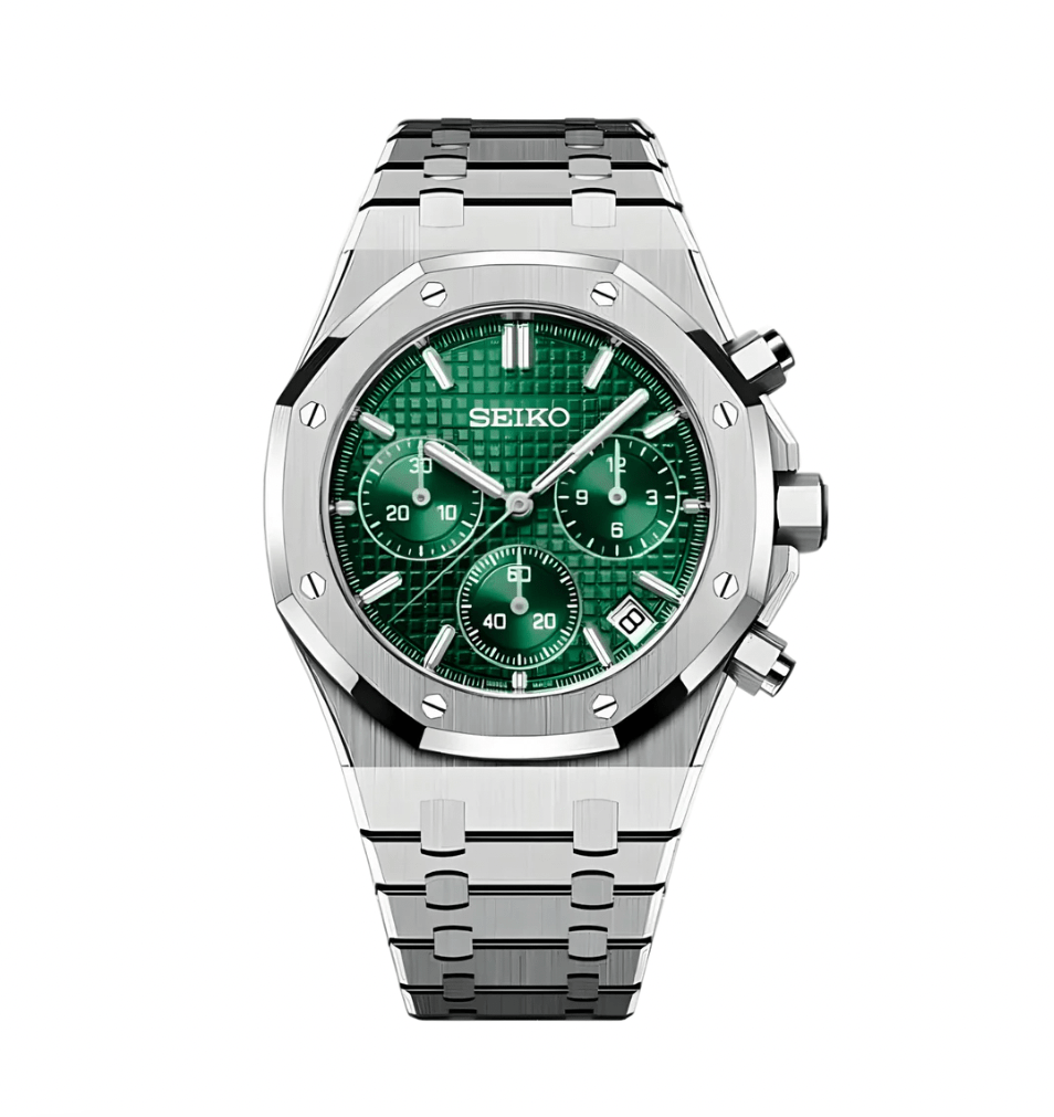 Seiko Mod Royal Oak Chronograph Green