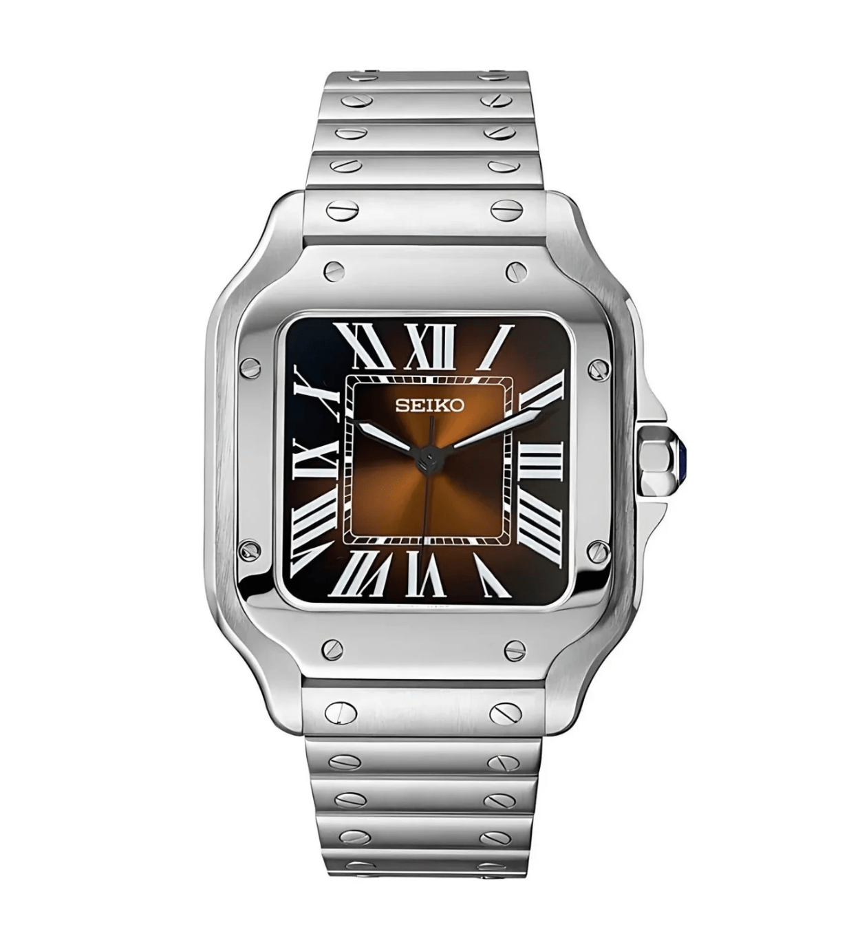 Seiko Mod Santos Brown – NeoLux Watch Co