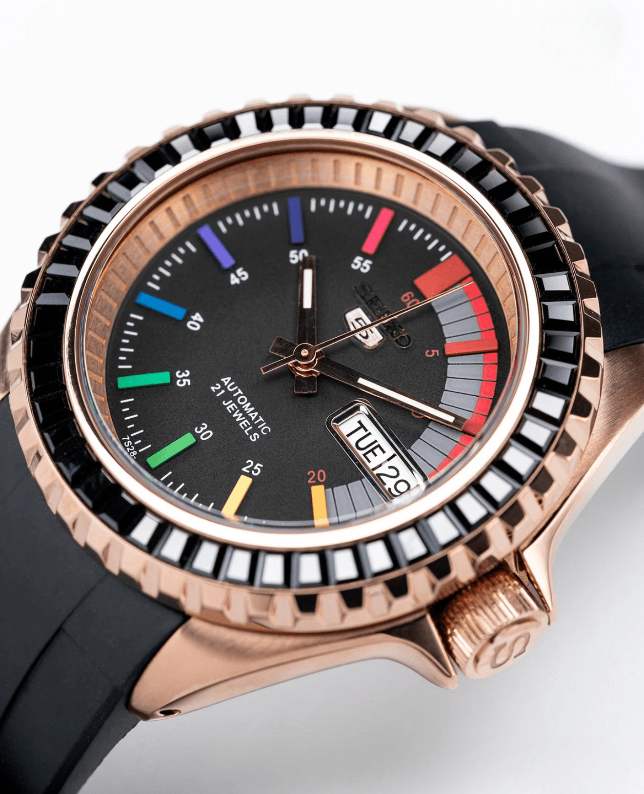 Seiko Mod SKX 5 Rose Gold Rainbow
