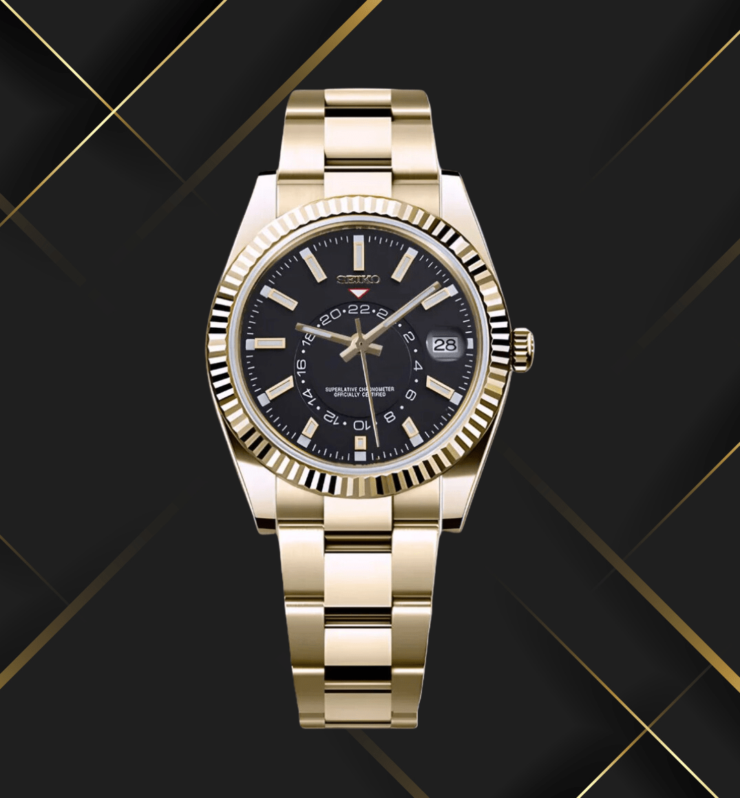 Seiko Mod Sky - Dweller Gold Black Classic