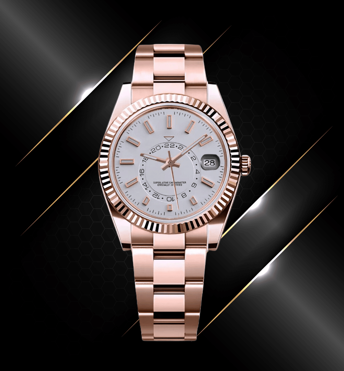 Sky - Dweller Mod Rose Gold Classic White