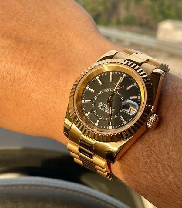 Seiko Mod Sky-Dweller Gold Black