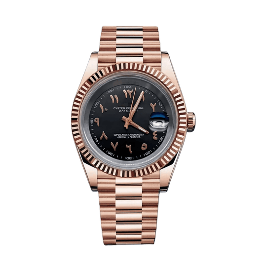 Datejust Mod Rose Gold Arabic Black