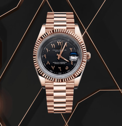 Datejust Mod Rose Gold Arabic Black