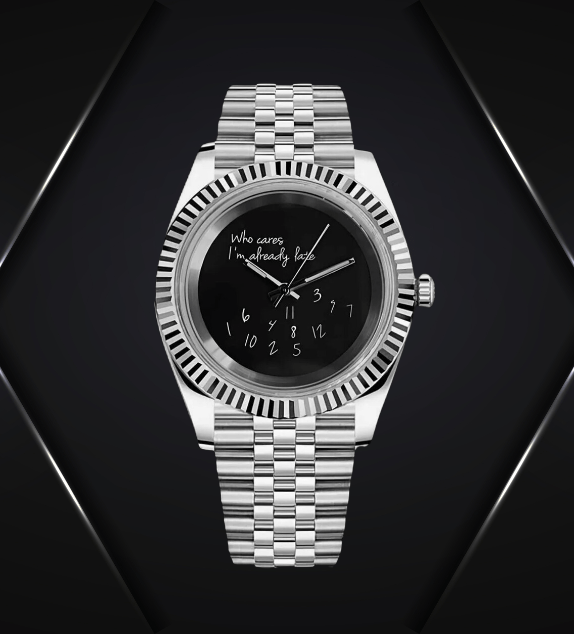 Datejust Mod "Who Cares?" - Black