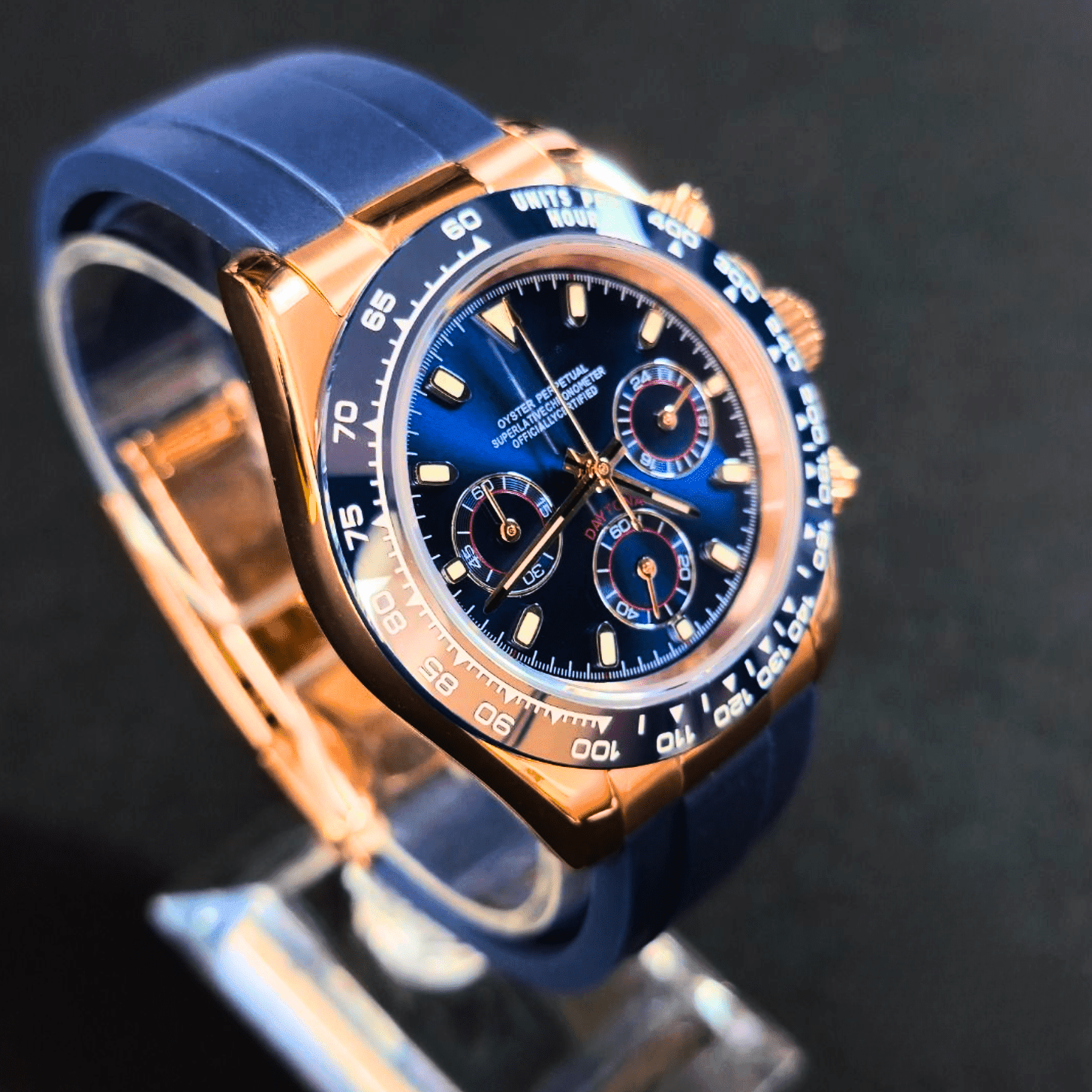 Daytona Mod Rose Gold Blue - Silicone