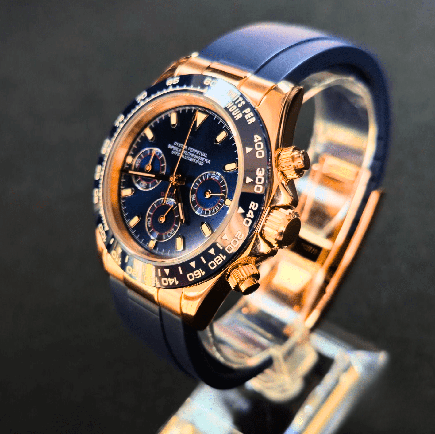 Daytona Mod Rose Gold Blue - Silicone