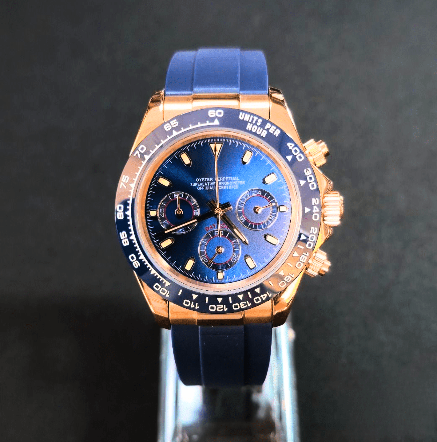 Daytona Mod Rose Gold Blue - Silicone