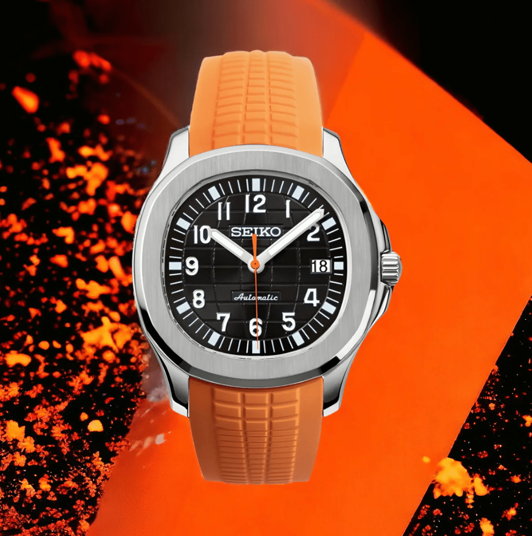 Seiko Mod Aquanaut Black Orange – NeoLux Watch Co - Main Image