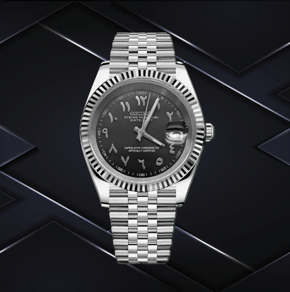 Seiko Mod Datejust Arabic Black