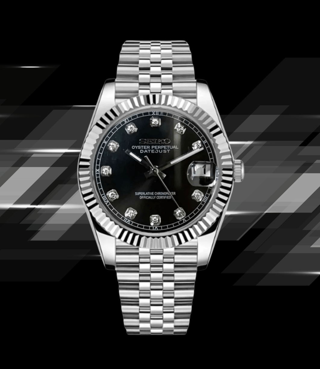 Seiko Mod Datejust Gem Black