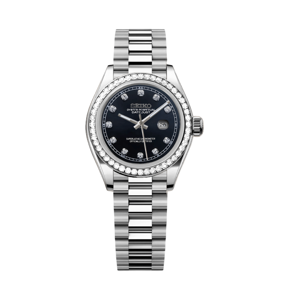 Seiko Mod Datejust Lady Gem Black