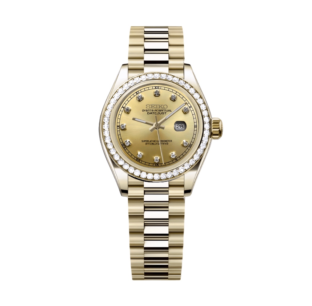 Seiko Mod Datejust Lady Gem Full Gold