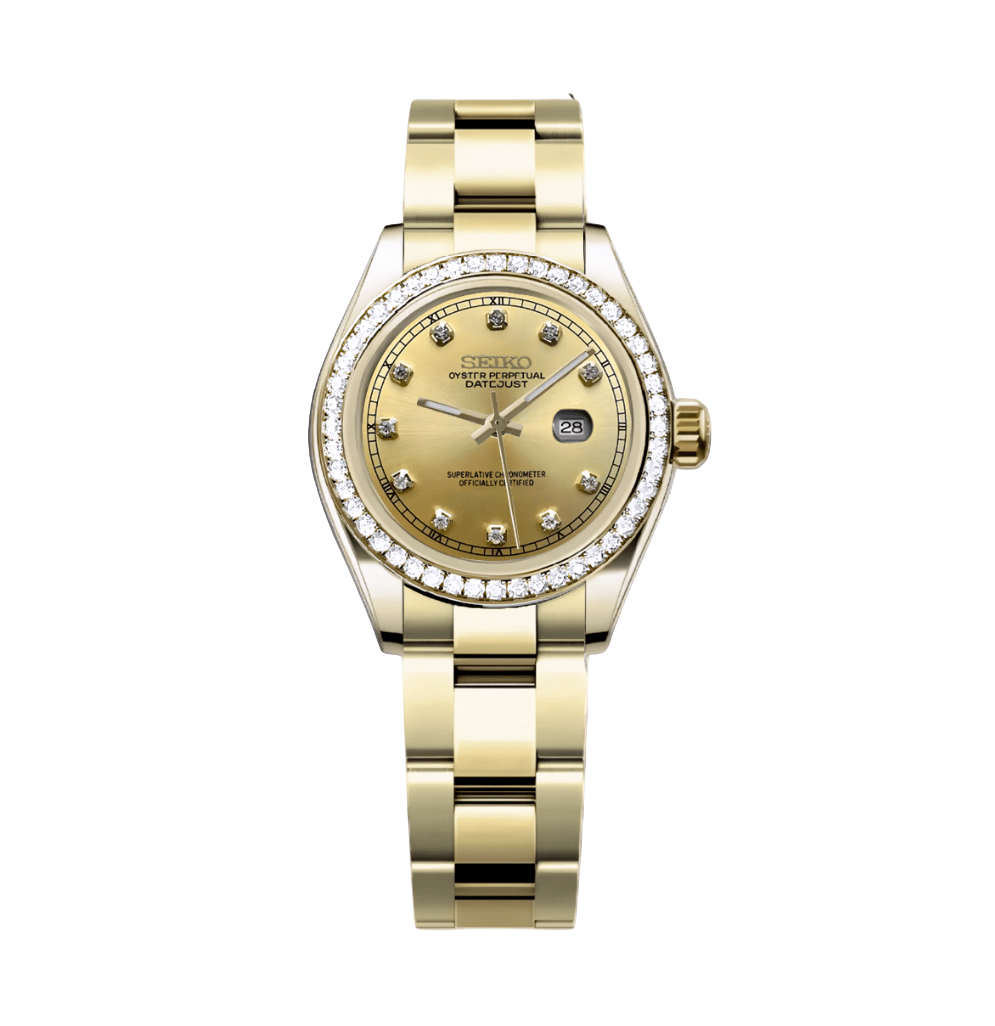 Seiko Mod Datejust Lady Gem Full Gold