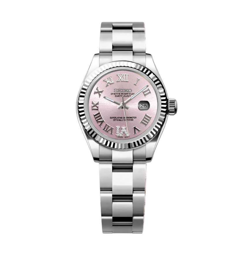 Seiko Mod Datejust Lady Roman Pink