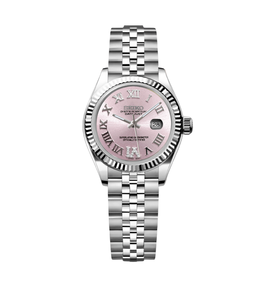 Seiko Mod Datejust Lady Roman Pink