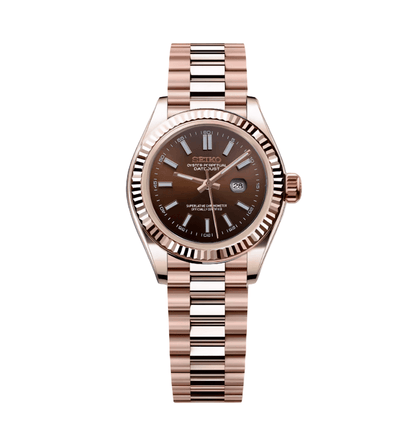 Seiko Mod Datejust Lady Rose Gold Chocolate