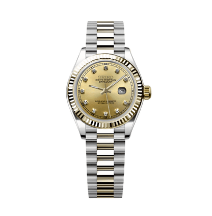 Seiko Mod Datejust Lady Two - Tone Gem Gold