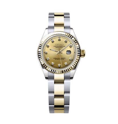 Seiko Mod Datejust Lady Two - Tone Gem Gold