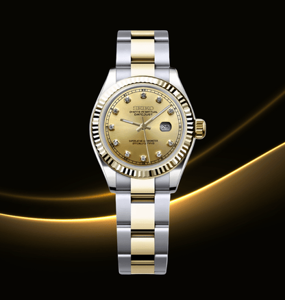 Seiko Mod Datejust Lady Two - Tone Gem Gold