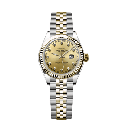 Seiko Mod Datejust Lady Two - Tone Gem Gold