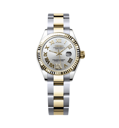 Seiko Mod Datejust Lady Two - Tone White Roman