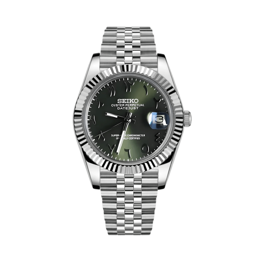 Seiko Mod Datejust Olive Arabic