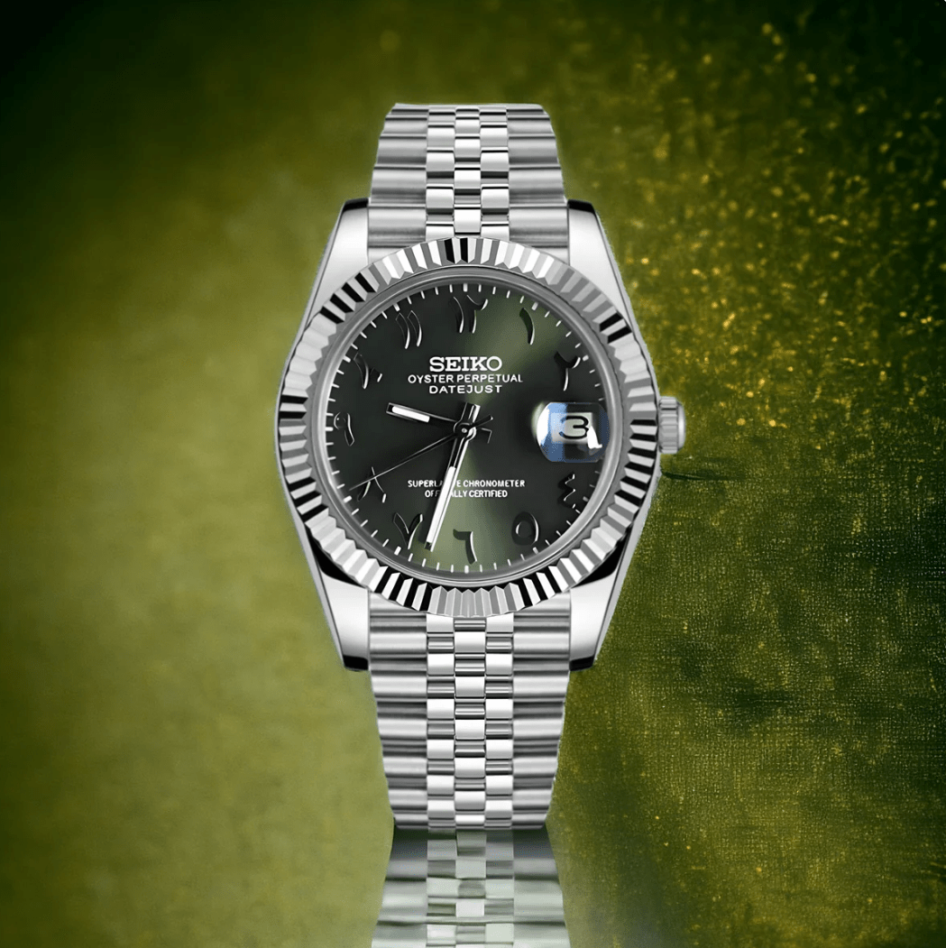 Seiko Mod Datejust Olive Arabic