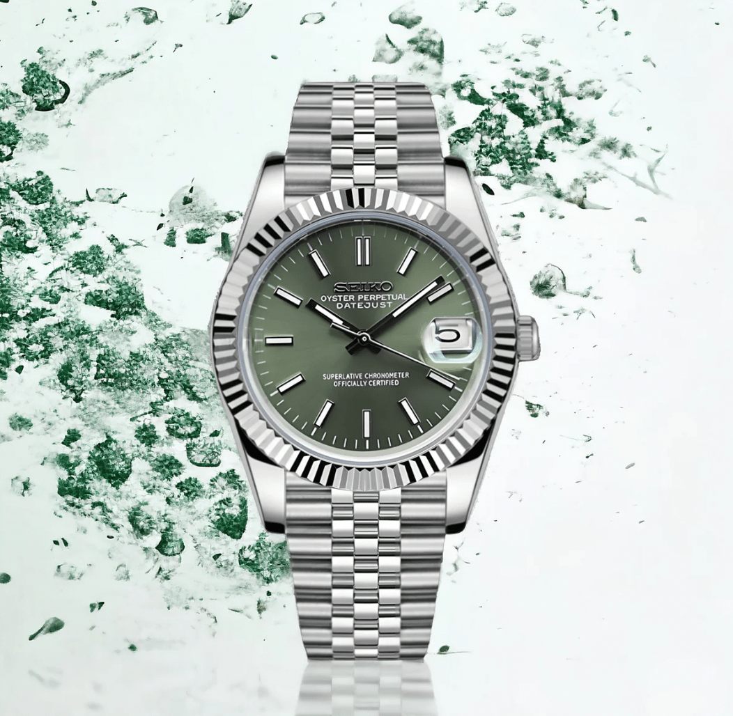 Seiko Mod Datejust Olive Green