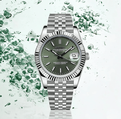 Seiko Mod Datejust Olive Green