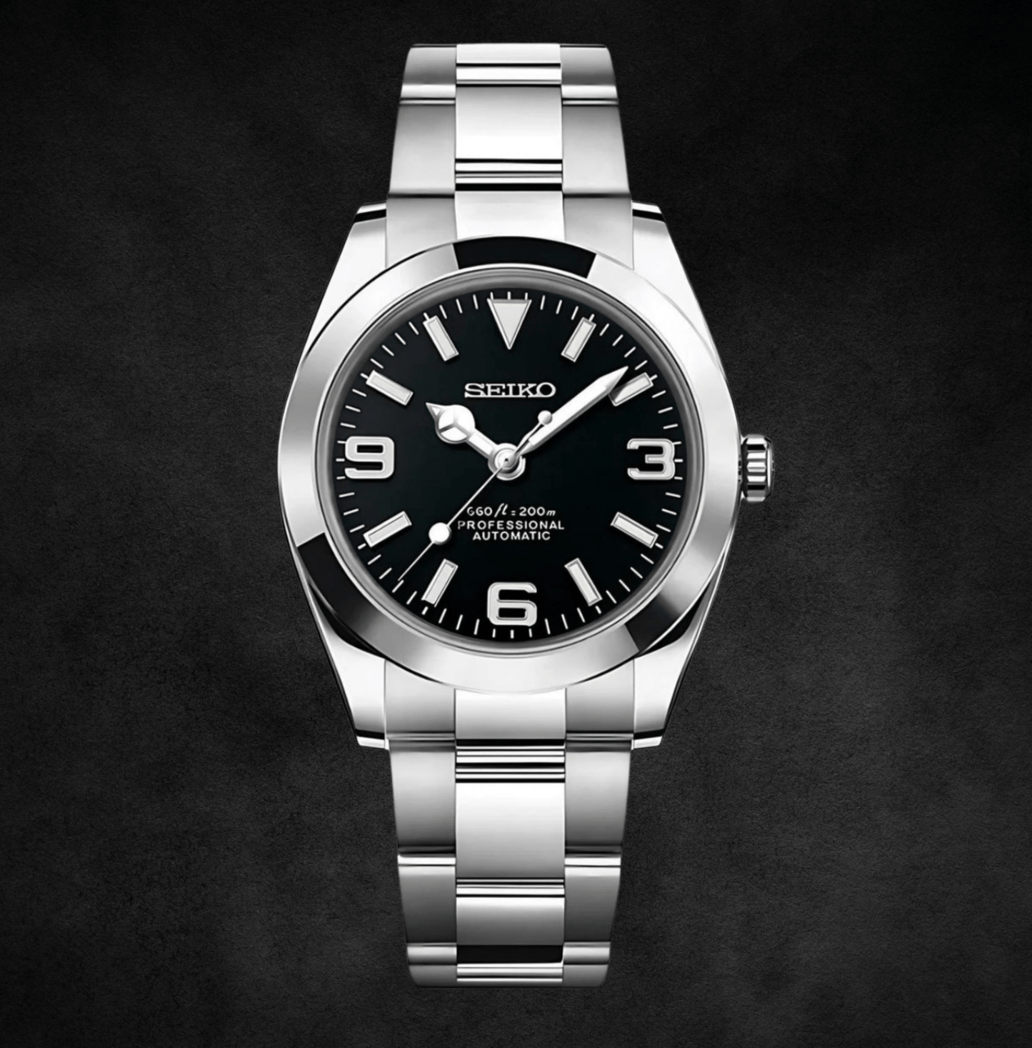 Seiko Mod Datejust Oyster Black