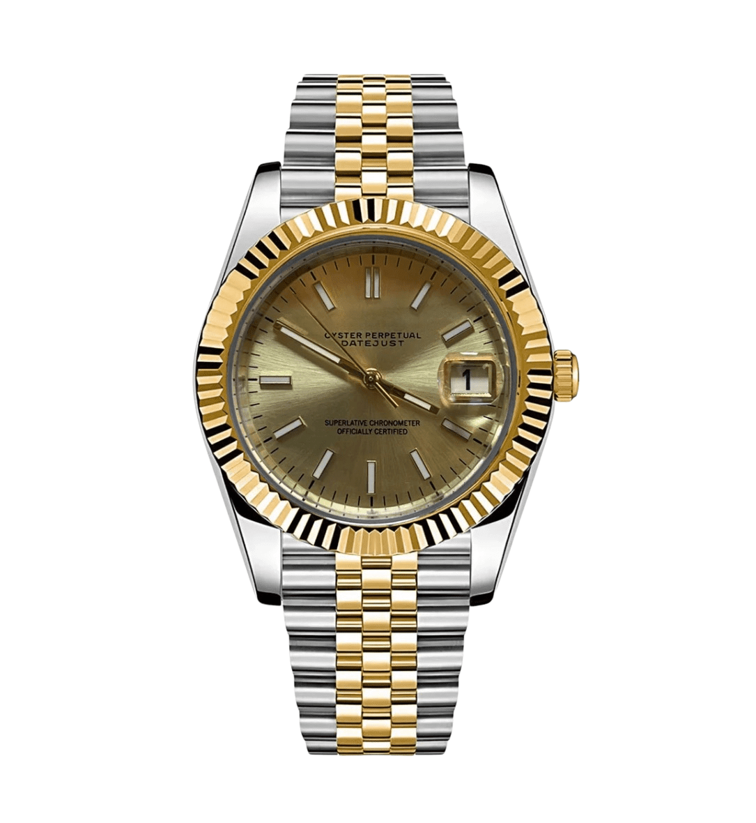 Seiko Mod Datejust Twotone Classic Gold