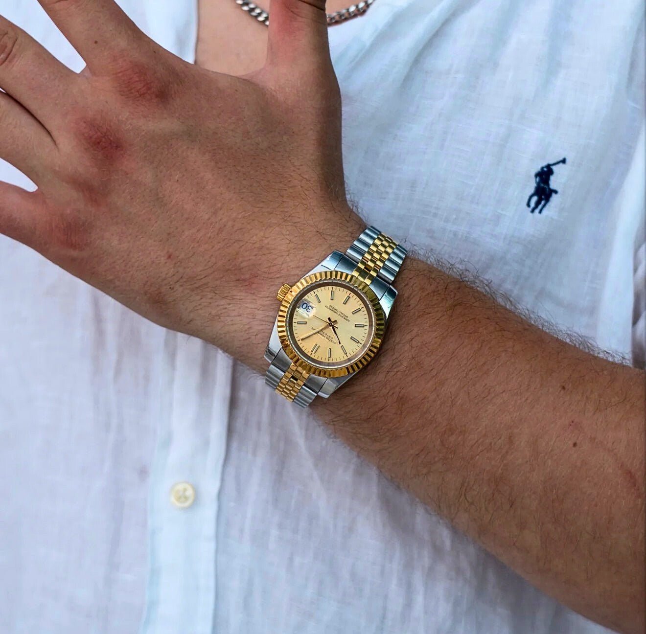 Seiko Mod Datejust Twotone Classic Gold