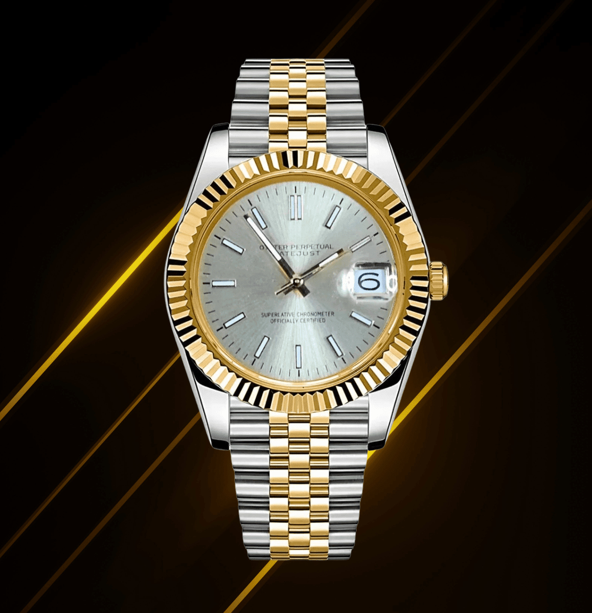 Seiko Mod Datejust Twotone Classic White