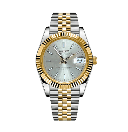 Seiko Mod Datejust Twotone Classic White