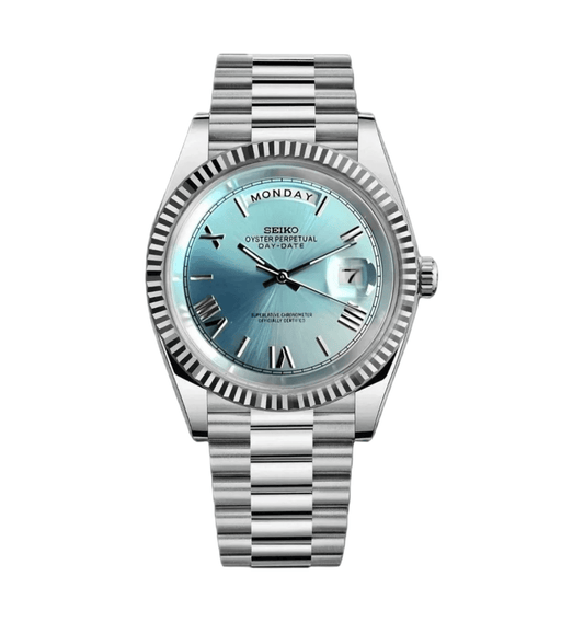 Seiko Mod Day - Date Roman Ice Blue
