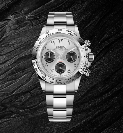 Seiko Mod Daytona Aluminum Arabic White