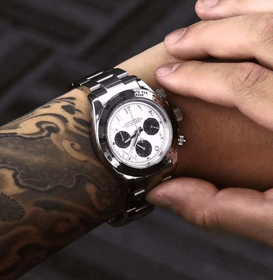 Seiko Mod Daytona Aluminum Arabic White