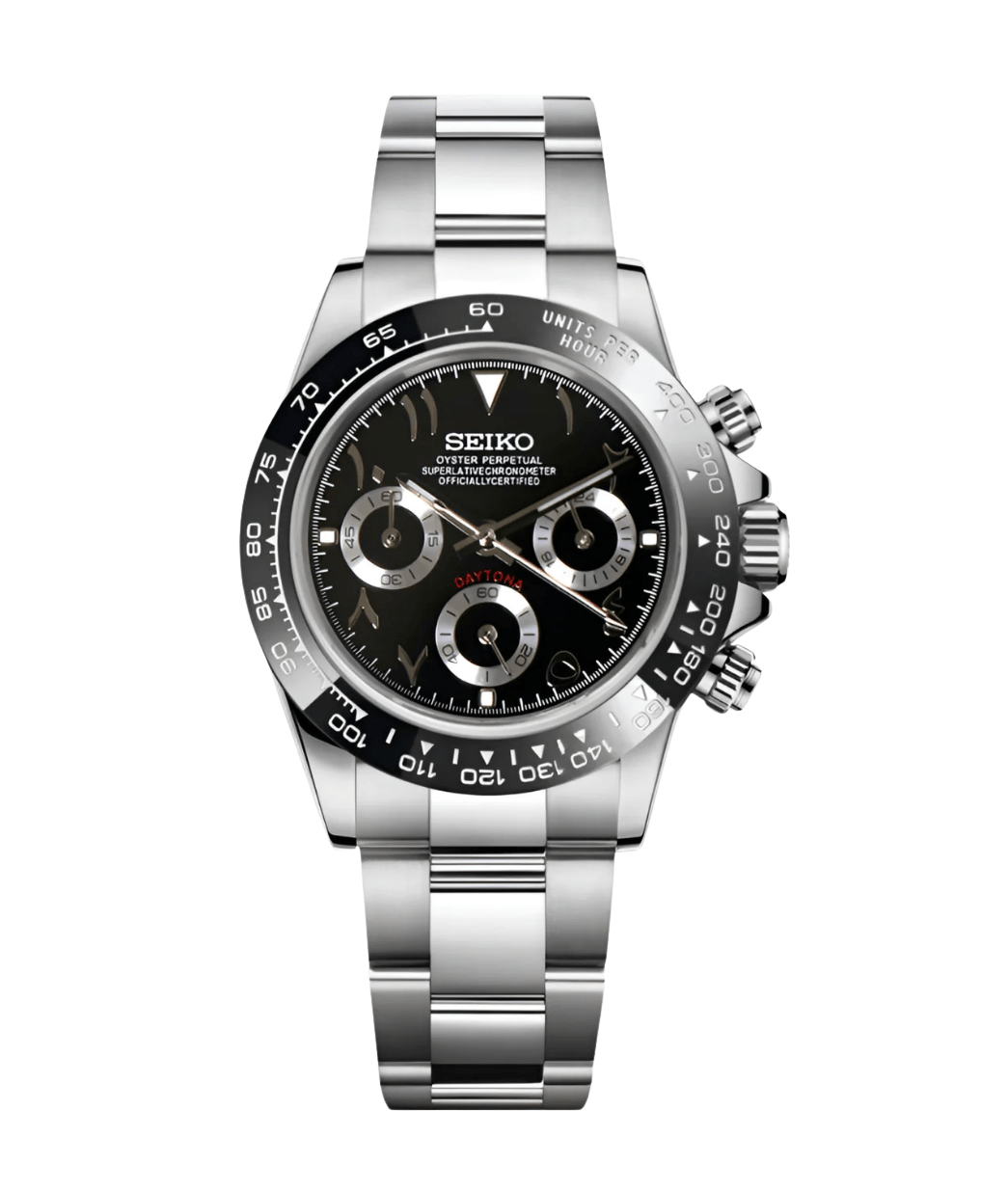 Seiko Mod Daytona Arabic Black Racer