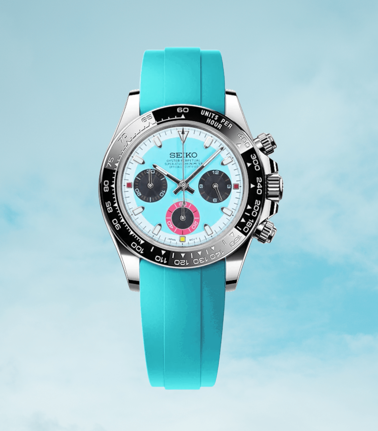 Seiko Mod Daytona Baby Blue