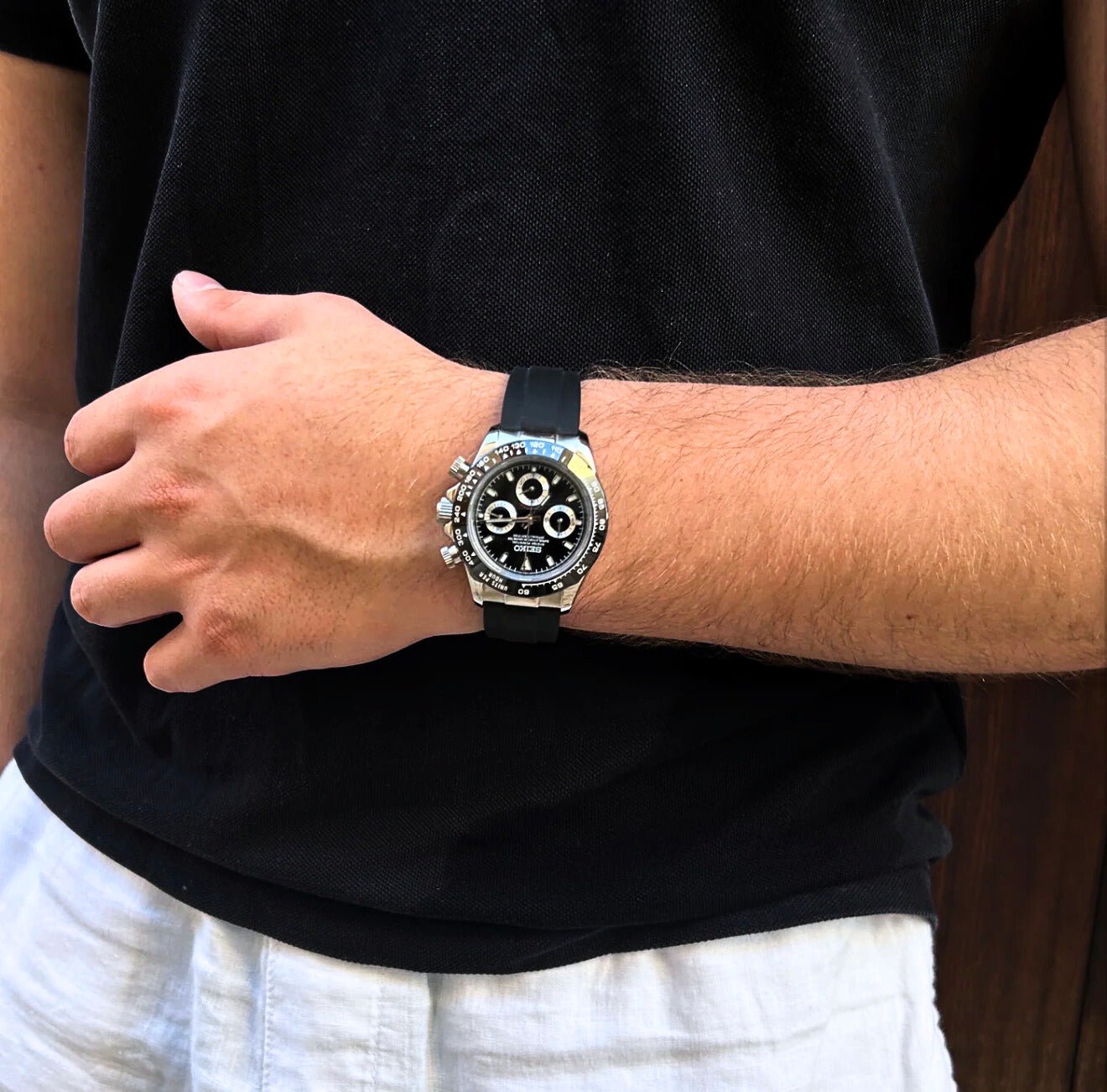 Seiko Mod Daytona Black Ceramic