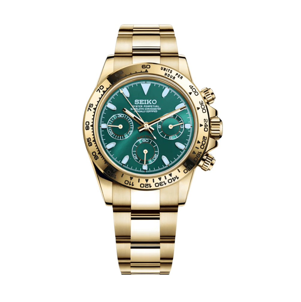 Seiko Mod Daytona Gold Green